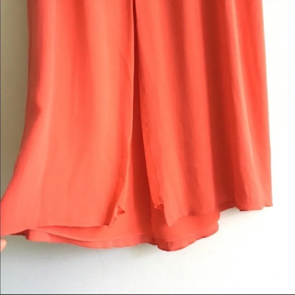 ARITZIA Silk Sleeveless V-Neck Midi Dress Melon S - Picture 6 of 7